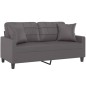 vidaXL 2-Sitzer-Sofa mit Zierkissen Grau 140 cm Kunstleder vidaXL 2-Sitzer-Sofa mit Zierkissen Grau 140 cm Kunstleder