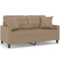 vidaXL 2-Sitzer-Sofa mit Zierkissen Cappuccino-Braun 140 cm Kunstleder vidaXL 2-Sitzer-Sofa mit Zierkissen Cappuccino-Braun 140 cm Kunstleder