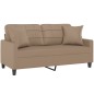 vidaXL 2-Sitzer-Sofa mit Zierkissen Cappuccino-Braun 140 cm Kunstleder vidaXL 2-Sitzer-Sofa mit Zierkissen Cappuccino-Braun 140 cm Kunstleder