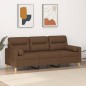vidaXL 3-Sitzer-Sofa mit Zierkissen Braun 180 cm Stoff vidaXL 3-Sitzer-Sofa mit Zierkissen Braun 180 cm Stoff