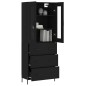 Highboard Schwarz 69,5x34x180 cm Holzwerkstoff Highboard Schwarz 69,5x34x180 cm Holzwerkstoff