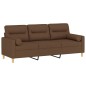 vidaXL 3-Sitzer-Sofa mit Zierkissen Braun 180 cm Stoff vidaXL 3-Sitzer-Sofa mit Zierkissen Braun 180 cm Stoff
