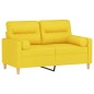 vidaXL 2-Sitzer-Sofa mit Zierkissen Hellgelb 120 cm Stoff vidaXL 2-Sitzer-Sofa mit Zierkissen Hellgelb 120 cm Stoff