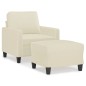 vidaXL Sessel mit Hocker Creme 60 cm Kunstleder vidaXL Sessel mit Hocker Creme 60 cm Kunstleder