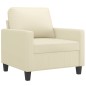 vidaXL Sessel mit Hocker Creme 60 cm Kunstleder vidaXL Sessel mit Hocker Creme 60 cm Kunstleder