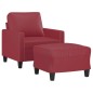 vidaXL Sessel mit Hocker Weinrot 60 cm Kunstleder vidaXL Sessel mit Hocker Weinrot 60 cm Kunstleder