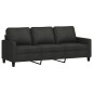 vidaXL 3-Sitzer-Sofa mit Hocker Schwarz 180 cm Stoff vidaXL 3-Sitzer-Sofa mit Hocker Schwarz 180 cm Stoff