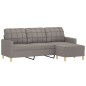vidaXL 3-Sitzer-Sofa mit Hocker Taupe 180 cm Stoff vidaXL 3-Sitzer-Sofa mit Hocker Taupe 180 cm Stoff