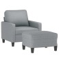 vidaXL Sessel mit Hocker Hellgrau 60 cm Stoff vidaXL Sessel mit Hocker Hellgrau 60 cm Stoff