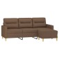 vidaXL 3-Sitzer-Sofa mit Hocker Braun 180 cm Stoff vidaXL 3-Sitzer-Sofa mit Hocker Braun 180 cm Stoff