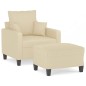 vidaXL Sessel mit Hocker Creme 60 cm Stoff vidaXL Sessel mit Hocker Creme 60 cm Stoff