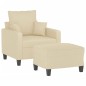 vidaXL Sessel mit Hocker Creme 60 cm Stoff vidaXL Sessel mit Hocker Creme 60 cm Stoff