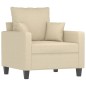 vidaXL Sessel mit Hocker Creme 60 cm Stoff vidaXL Sessel mit Hocker Creme 60 cm Stoff