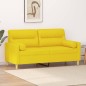 vidaXL 2-Sitzer-Sofa mit Zierkissen Hellgelb 140 cm Stoff vidaXL 2-Sitzer-Sofa mit Zierkissen Hellgelb 140 cm Stoff