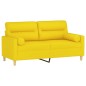 vidaXL 2-Sitzer-Sofa mit Zierkissen Hellgelb 140 cm Stoff vidaXL 2-Sitzer-Sofa mit Zierkissen Hellgelb 140 cm Stoff