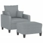 vidaXL Sessel mit Hocker Hellgrau 60 cm Stoff vidaXL Sessel mit Hocker Hellgrau 60 cm Stoff