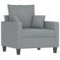 vidaXL Sessel mit Hocker Hellgrau 60 cm Stoff vidaXL Sessel mit Hocker Hellgrau 60 cm Stoff