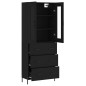 Highboard Schwarz 69,5x34x180 cm Holzwerkstoff Highboard Schwarz 69,5x34x180 cm Holzwerkstoff