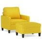 vidaXL Sessel mit Hocker Hellgelb 60 cm Stoff vidaXL Sessel mit Hocker Hellgelb 60 cm Stoff
