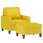 vidaXL Sessel mit Hocker Hellgelb 60 cm Stoff vidaXL Sessel mit Hocker Hellgelb 60 cm Stoff