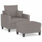 vidaXL Sessel mit Hocker Taupe 60 cm Stoff vidaXL Sessel mit Hocker Taupe 60 cm Stoff