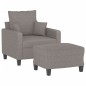 vidaXL Sessel mit Hocker Taupe 60 cm Stoff vidaXL Sessel mit Hocker Taupe 60 cm Stoff