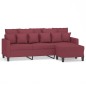 vidaXL 3-Sitzer-Sofa mit Hocker Weinrot 180 cm Stoff vidaXL 3-Sitzer-Sofa mit Hocker Weinrot 180 cm Stoff