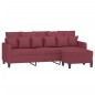 vidaXL 3-Sitzer-Sofa mit Hocker Weinrot 180 cm Stoff vidaXL 3-Sitzer-Sofa mit Hocker Weinrot 180 cm Stoff
