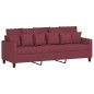 vidaXL 3-Sitzer-Sofa mit Hocker Weinrot 180 cm Stoff vidaXL 3-Sitzer-Sofa mit Hocker Weinrot 180 cm Stoff
