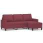 vidaXL 3-Sitzer-Sofa mit Hocker Weinrot 180 cm Stoff vidaXL 3-Sitzer-Sofa mit Hocker Weinrot 180 cm Stoff