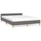 vidaXL Bettgestell mit Kopfteil Dunkelgrau 140x200 cm Stoff vidaXL Bettgestell mit Kopfteil Dunkelgrau 140x200 cm Stoff