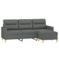 vidaXL 3-Sitzer-Sofa mit Hocker Dunkelgrau 180 cm Stoff vidaXL 3-Sitzer-Sofa mit Hocker Dunkelgrau 180 cm Stoff