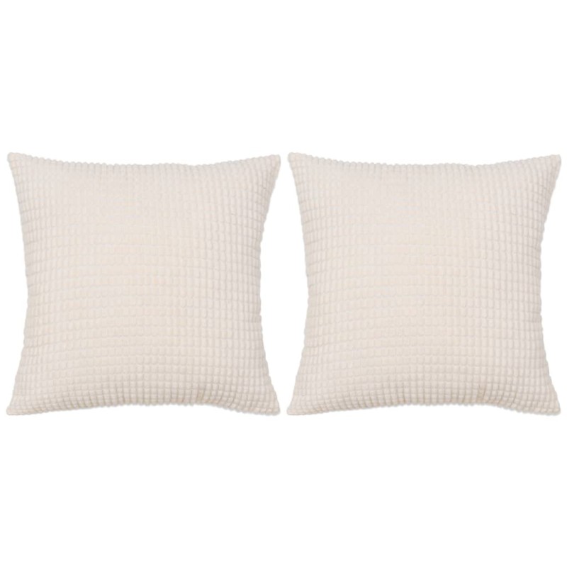 vidaXL Kissen-Set 2 Stk. Velours 45 x 45 cm Gebrochen Weiß vidaXL Kissen-Set 2 Stk. Velours 45 x 45 cm Gebrochen Weiß