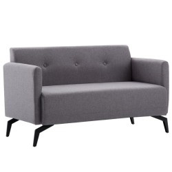 vidaXL 2-Sitzer-Sofa Stoff 115x60x67 cm Hellgrau