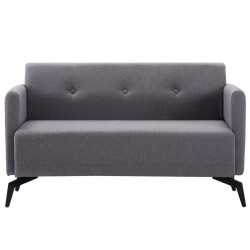 vidaXL 2-Sitzer-Sofa Stoff 115x60x67 cm Hellgrau