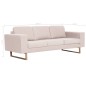 vidaXL 3-Sitzer-Sofa Stoff Cremeweiß vidaXL 3-Sitzer-Sofa Stoff Cremeweiß