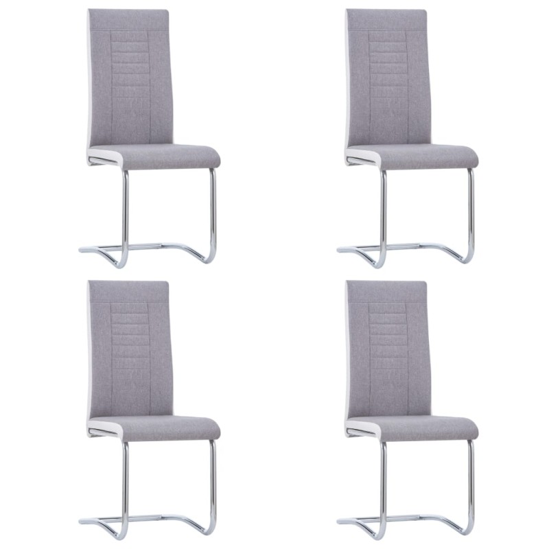 vidaXL Freischwinger 4 Stk. Hellgrau Stoff vidaXL Freischwinger 4 Stk. Hellgrau Stoff
