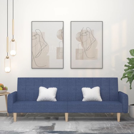 vidaXL Schlafsofa 2-Sitzer Blau Stoff
