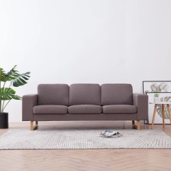vidaXL 3-Sitzer-Sofa Stoff Taupe