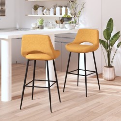 vidaXL Barhocker 2 Stk. Braun Samt