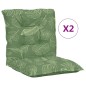 vidaXL Niedriglehner-Auflagen 2 Stk. Blattmuster Stoff vidaXL Niedriglehner-Auflagen 2 Stk. Blattmuster Stoff
