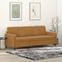 vidaXL 3-Sitzer-Sofa Braun 180 cm Samt