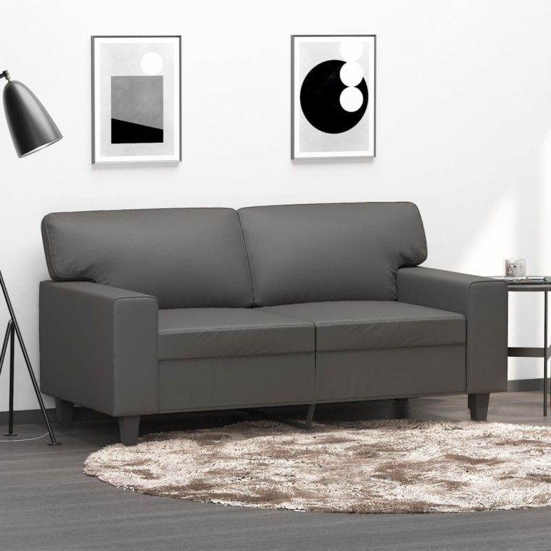 vidaXL 2-Sitzer-Sofa Grau 120 cm Kunstleder vidaXL 2-Sitzer-Sofa Grau 120 cm Kunstleder