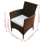 vidaXL Gartenstühle 2 Stk. Poly Rattan Braun vidaXL Gartenstühle 2 Stk. Poly Rattan Braun