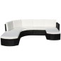 vidaXL 4-tlg. Garten-Lounge-Set mit Auflagen Poly Rattan Schwarz vidaXL 4-tlg. Garten-Lounge-Set mit Auflagen Poly Rattan Schwarz