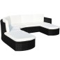 vidaXL 4-tlg. Garten-Lounge-Set mit Auflagen Poly Rattan Schwarz vidaXL 4-tlg. Garten-Lounge-Set mit Auflagen Poly Rattan Schwarz
