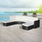 vidaXL 4-tlg. Garten-Lounge-Set mit Auflagen Poly Rattan Schwarz vidaXL 4-tlg. Garten-Lounge-Set mit Auflagen Poly Rattan Schwarz