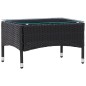 vidaXL 4-tlg. Garten-Lounge-Set mit Auflagen Poly Rattan Schwarz vidaXL 4-tlg. Garten-Lounge-Set mit Auflagen Poly Rattan Schwarz