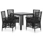 vidaXL 5-tlg. Garten-Essgruppe Poly Rattan Schwarz vidaXL 5-tlg. Garten-Essgruppe Poly Rattan Schwarz