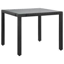 vidaXL 5-tlg. Garten-Essgruppe Poly Rattan Schwarz